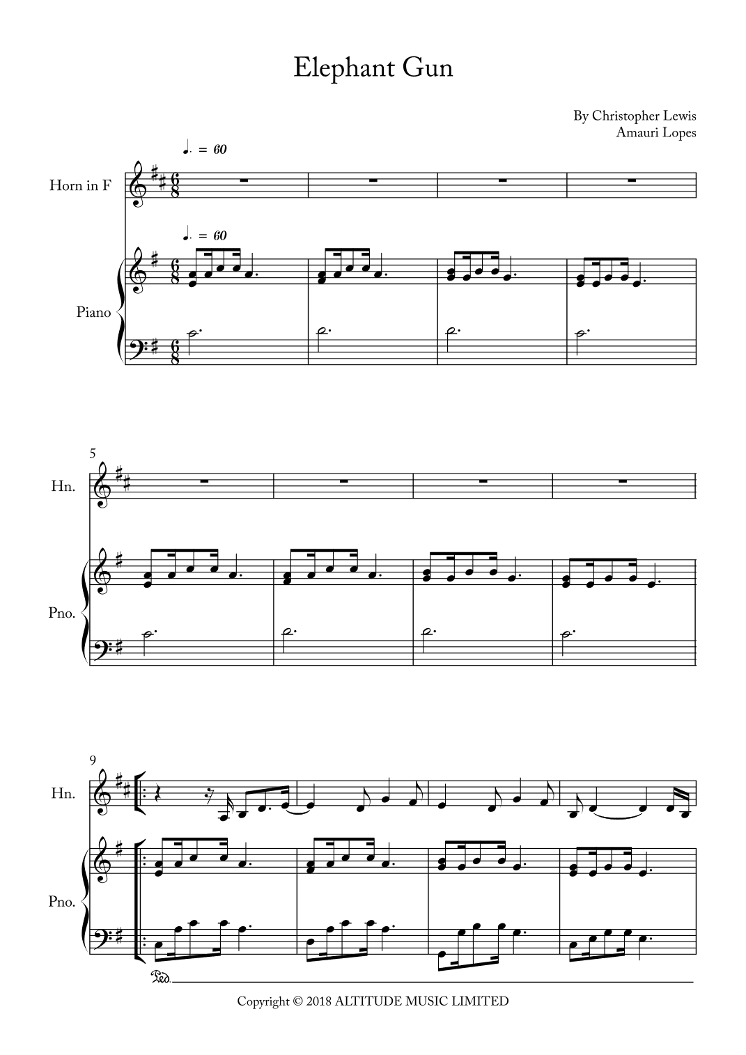 Elephant Gun (arr. Amauri Lopes)