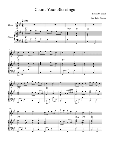 Count Your Blessings (Flute Solo and Piano) (arr. Tyler Adams)