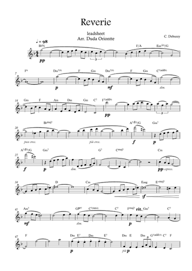 Reverie  ( LEADSHEET ) (arr. Duda Oriontte)