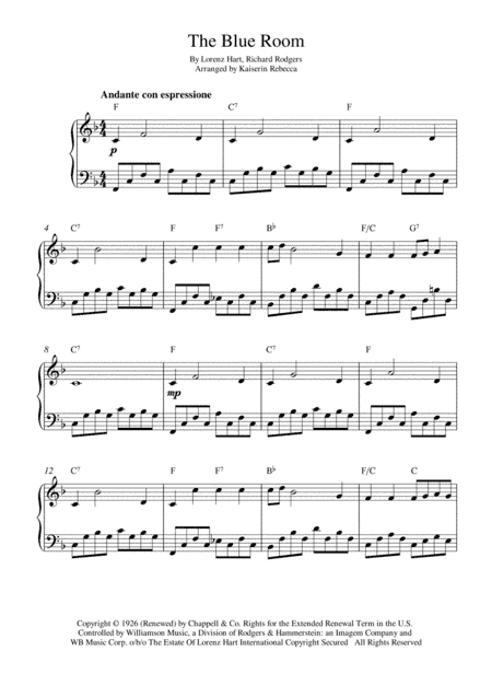 The Blue Room (arr. Kaiserin Rebecca)
