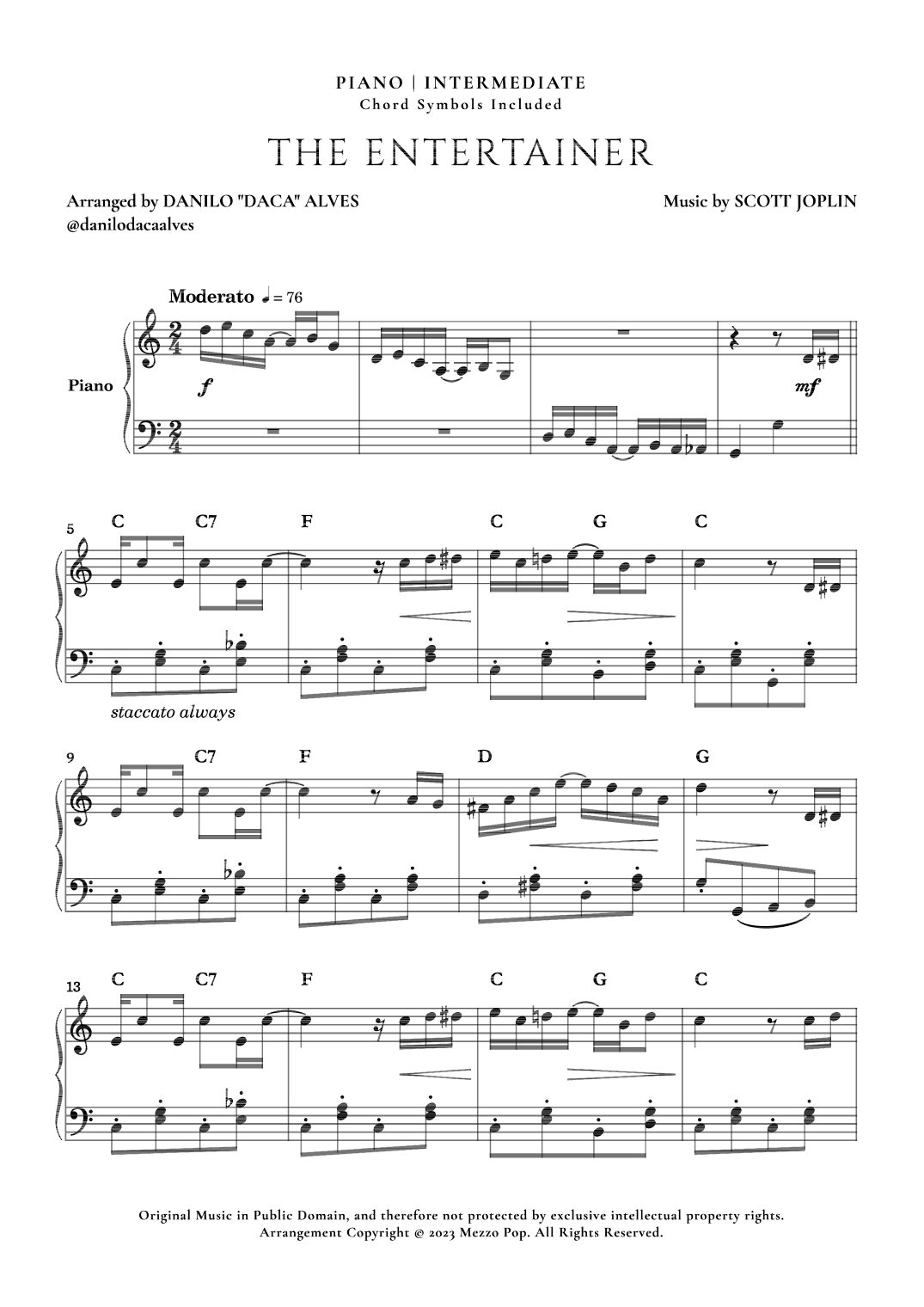The Entertainer (arr. Danilo "Daca" Alves)