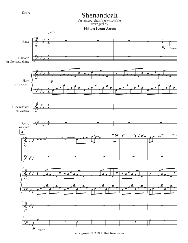 Shenandoah (for mixed chamber ensemble) (arr. Hilton Kean Jones)