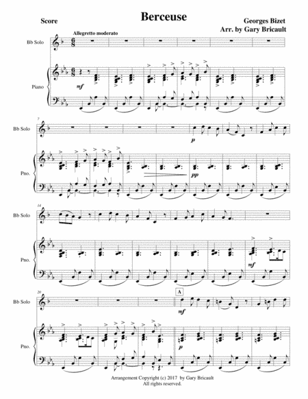 Berceuse (arr. Gary Bricault)