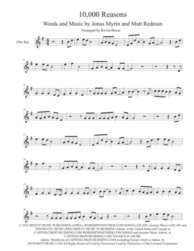 10,000 Reasons (Bless The Lord) (arr. Kevin Busse)