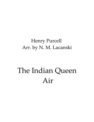 Air from The Indian Queen (arr. Nick Lacanski)