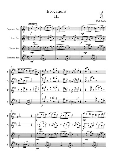 Evocations III - Saxophone Quartet (SATB)