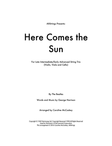 Here Comes The Sun (arr. Caroline McCaskey)