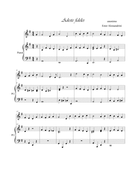 Adeste fideles. Oboe e piano (arr. Ester Alessandrini)