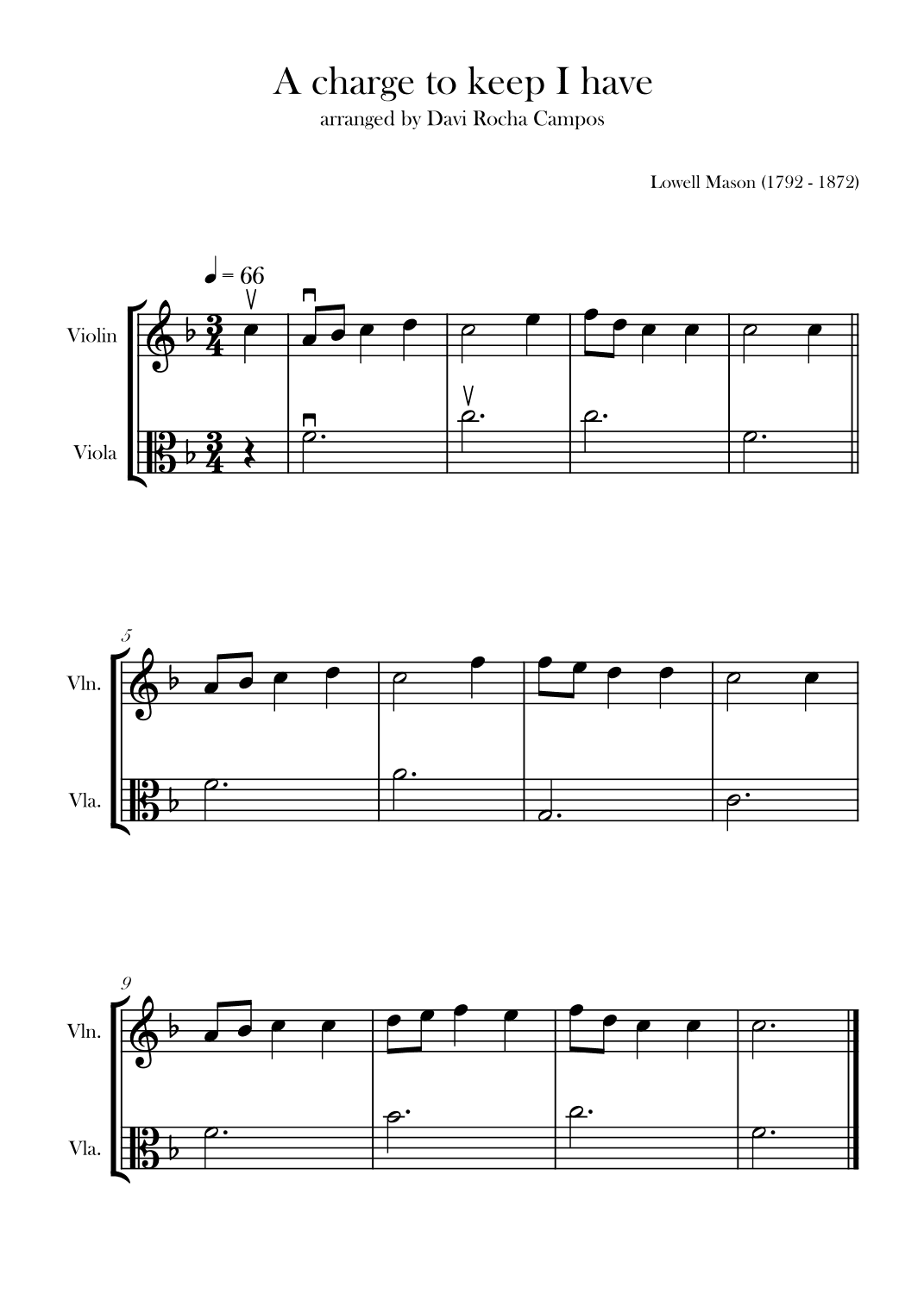 A charge to keep I have (arr. Davi Rocha Campos)