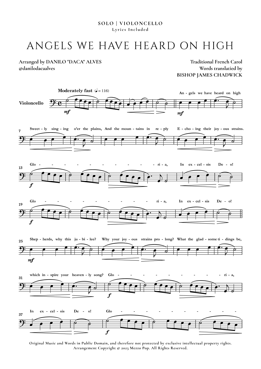 Angels We Have Heard On High (arr. Danilo "Daca" Alves)