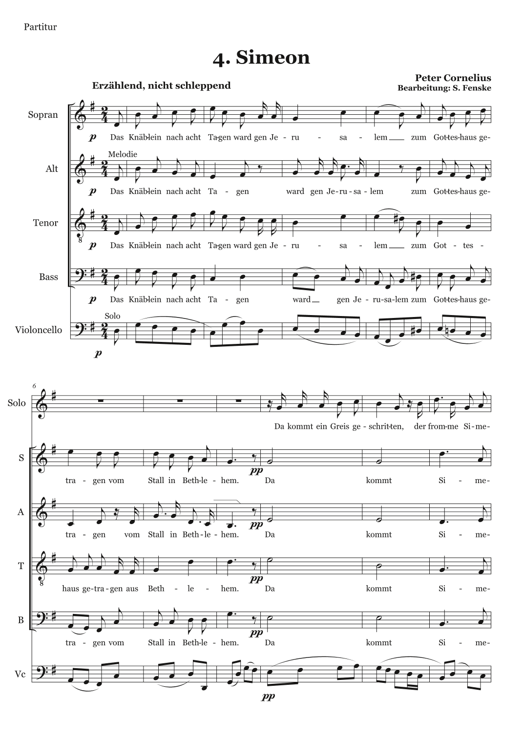 Simeon - Score Only (arr. Sabine Fenske)