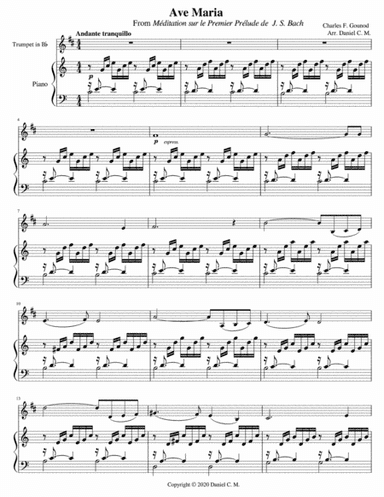 Ave Maria by Gounod (for Bb trumpet and piano) (arr. Daniel C. M.)