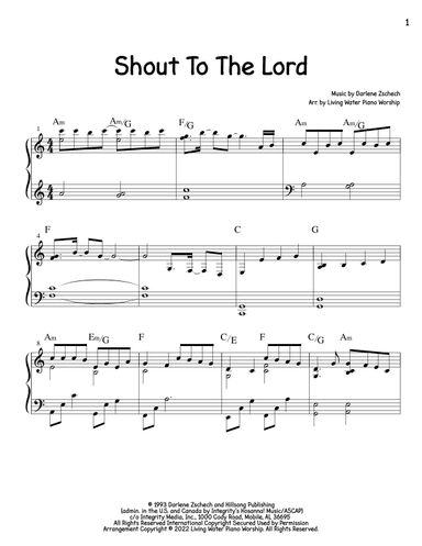 Shout To The Lord (arr. Living Water Piano Worship)