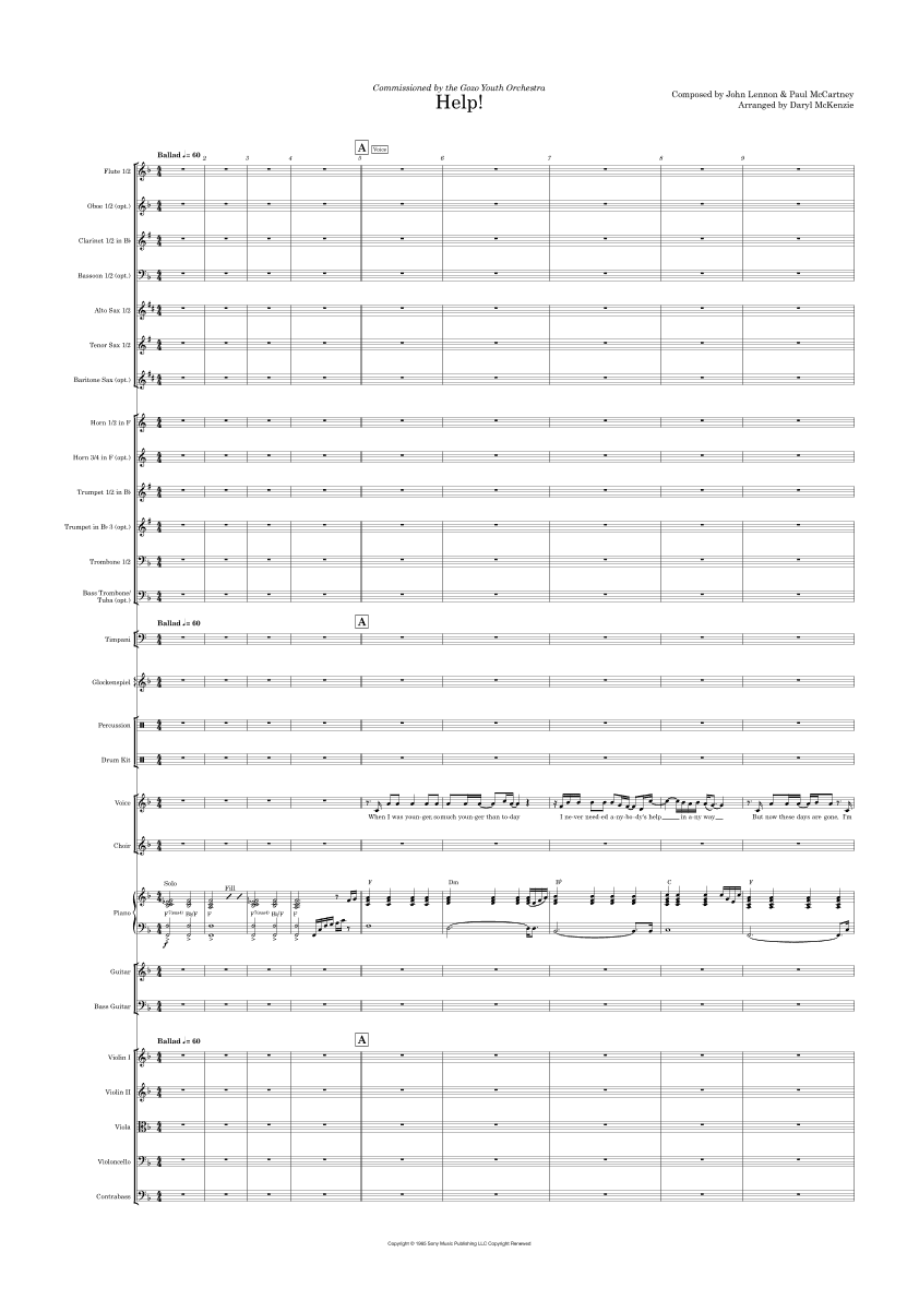 Help! (arr. Daryl McKenzie)