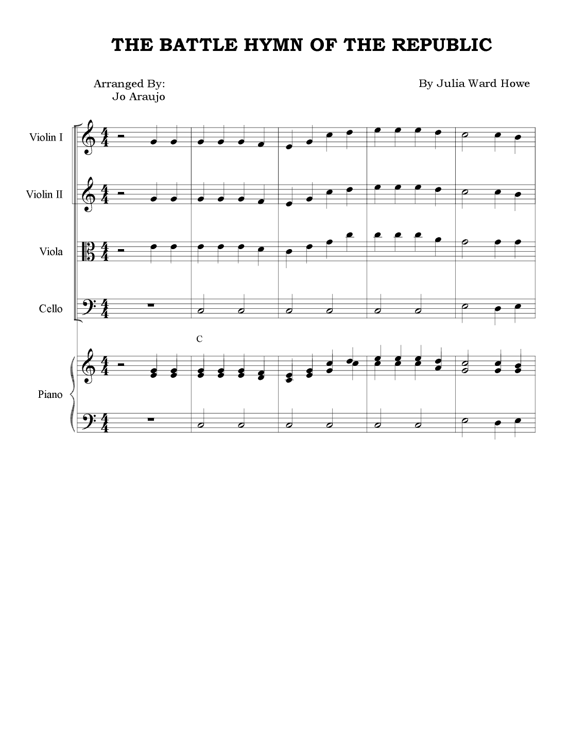 THE BATTLE HYMN OF THE REPUBLIC (arr. Jo Araujo)