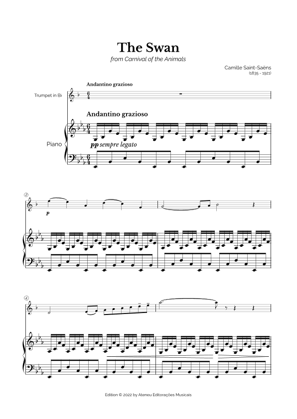 The Swan for Trumpet and Piano (arr. Marcos Soares)