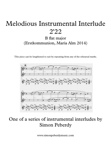 Instrumental Interlude 2'22 for 2 flutes, guitar and/or piano by Simon Peberdy