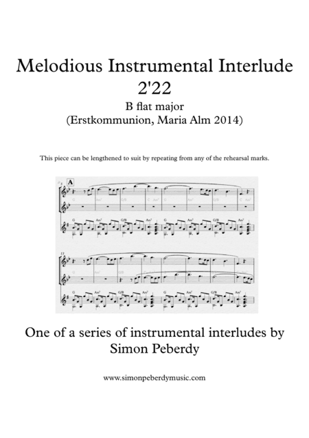 Instrumental Interlude 2'22 for 2 flutes, guitar and/or piano by Simon Peberdy