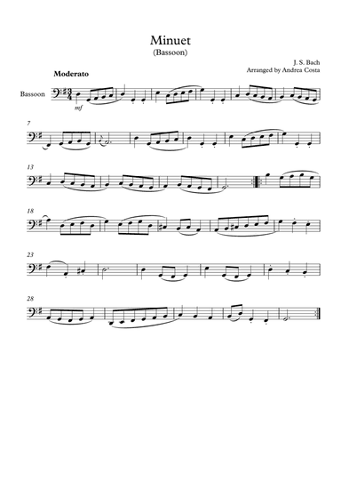 Minuet in G (arr. Andrea Costa)