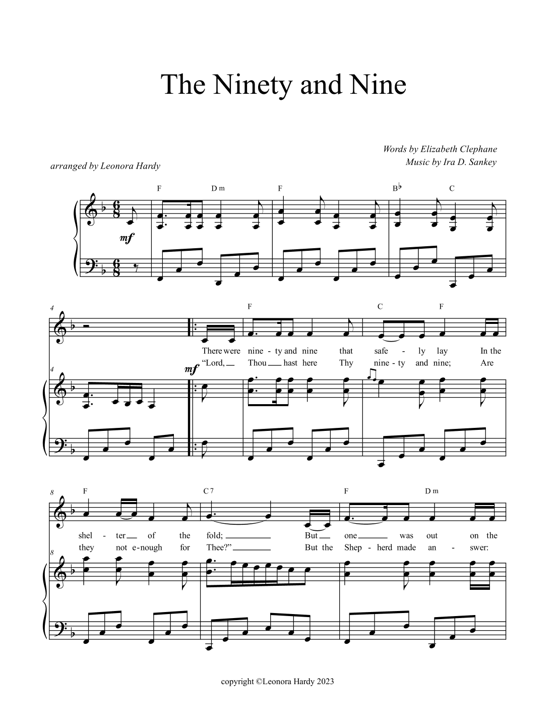 The Ninety and Nine (arr. Leonora Hardy)