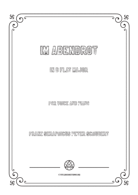 Schubert-Im Abendrot in B flat Major,for voice and piano (arr. MSM)