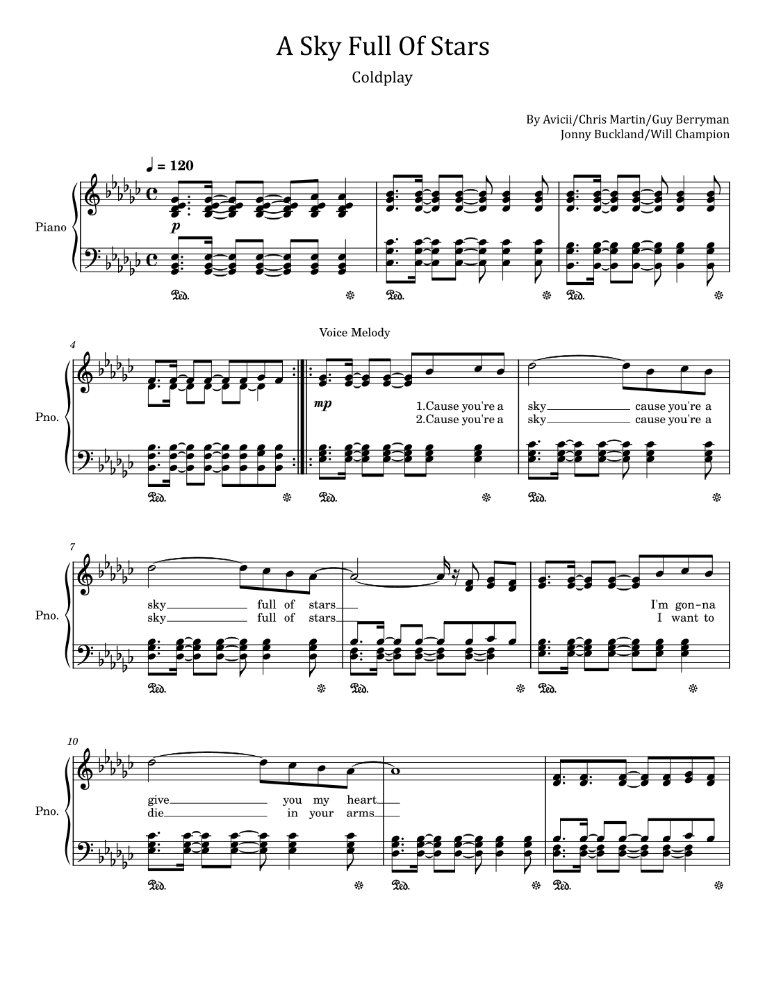 A Sky Full Of Stars (arr. poon)