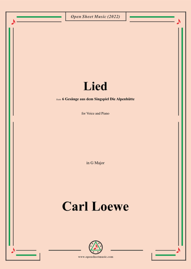 Loewe-Lied,in G Major,for Voice and Piano (arr. OSM Press)