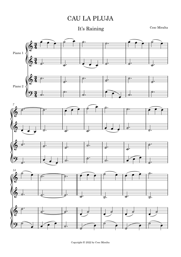 CAU LA PLUJA Pno Duet