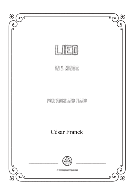 Franck-Lied in a minor,for voice and piano (arr. MSM)