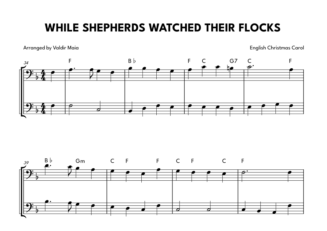 While Shepherds Watched Their Flocks - Cello Duet (arr. Valdir Maia)