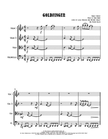 Goldfinger (arr. Alison Gillies)