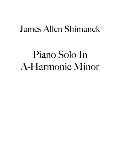 Piano Solo In A-Harmonic Minor