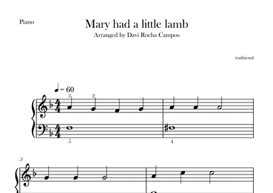 Mary had a little lamb (arr. Davi Rocha Campos)