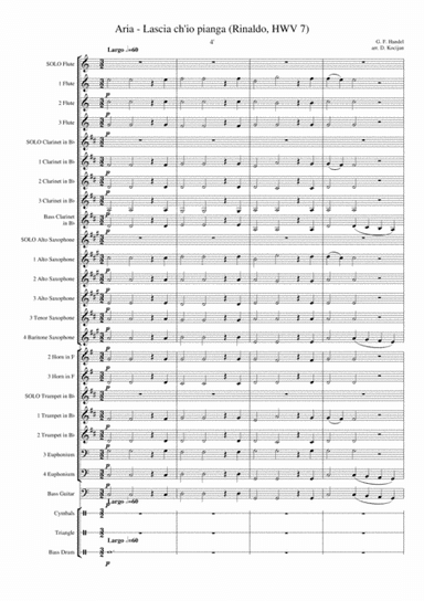 Aria - Lascia ch'io pianga (concert band) (arr. David Kocijan)