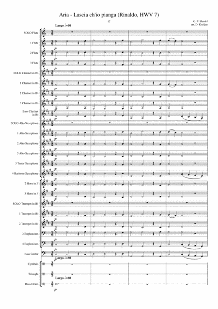 Aria - Lascia ch'io pianga (concert band) (arr. David Kocijan)