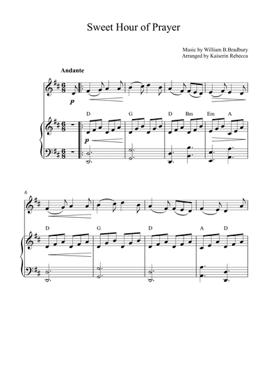 Sweet Hour of Prayer (arr. Kaiserin Rebecca)