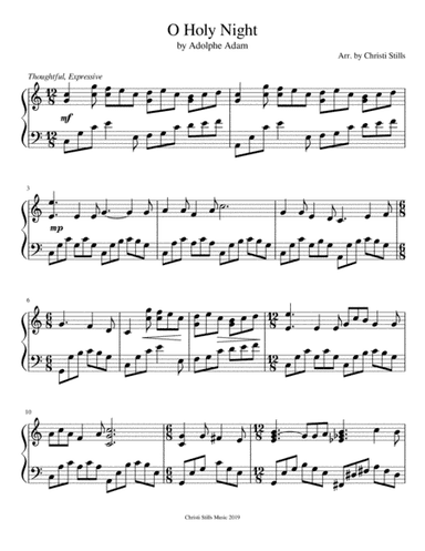 O Holy Night - Piano Solo (arr. Christi Stills)