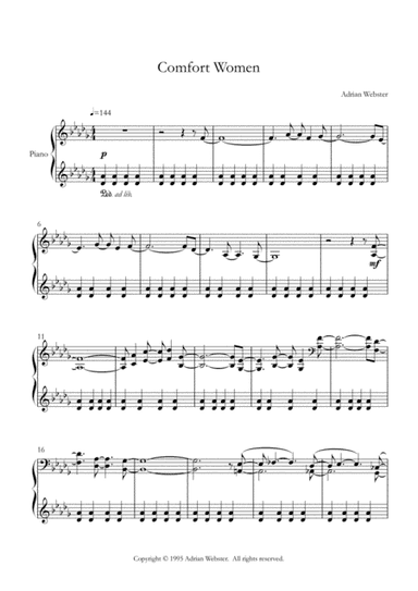 Comfort Women - CrusaderBeach - Beautiful Reflective Piano Solo