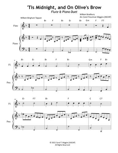 'Tis Midnight, and On Olive's Brow (Flute & Piano) (arr. Carol Troutman Wiggins)