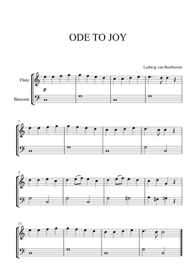 Beethoven - Ode to Joy (for Flute and Bassoon) (arr. Cadenza Editions)