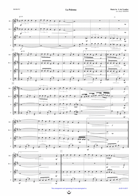 La Paloma (arr. Josef STASTNY)