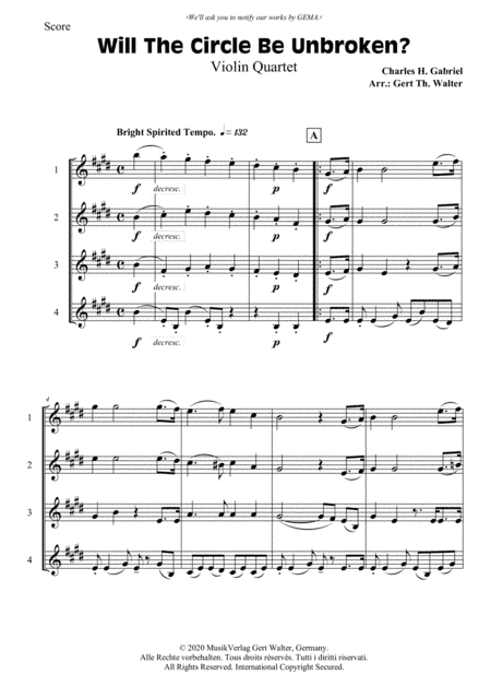 Will The Circle Be Unbroken? (arr. Gert Th. Walter)
