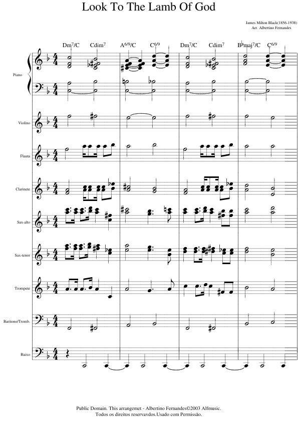 Look To The Lamb Of God - Score Only (arr. Albertino Fernandes)