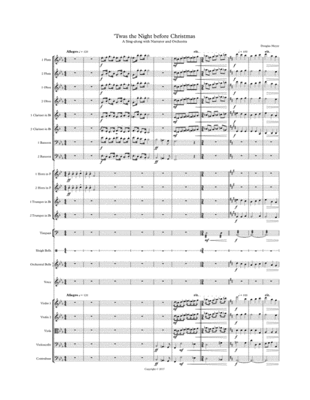 Twas the Night Before Christmas - Sing-along for Orchestra, Narrator and Audience (reduced orchestra (arr. Douglas Meyer)