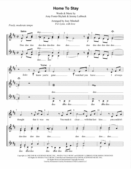 Home To Stay (arr. Joey Minshall)