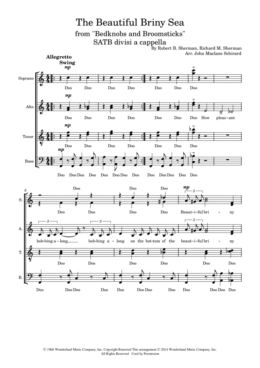 The Beautiful Briny Sea (arr. John Maclane Schirard)