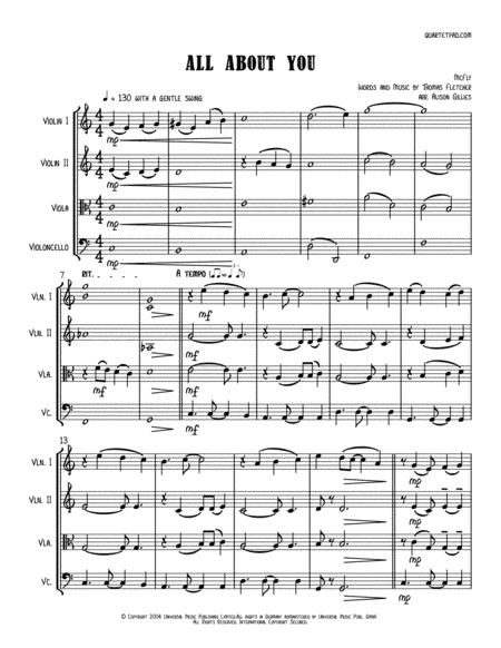 All About You (arr. Alison Gillies)