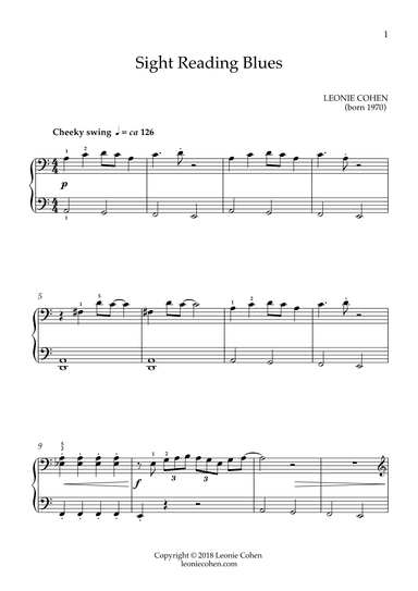 SIGHT READING BLUES – Grade 1
