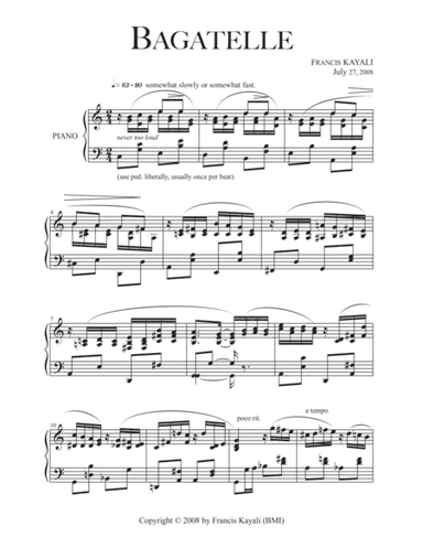 Bagatelle - Piano Solo