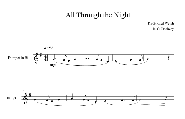 All Through the Night (Trumpet Solo) (arr. B. C. Dockery)
